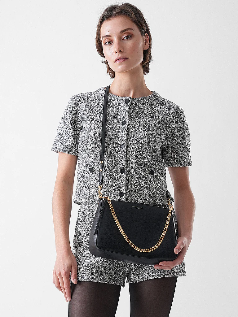 Tory Burch Perry Leather Crossbody Bag Black 2